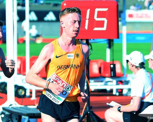 Luca Madeo (LG Filder) bei der U23 EM in Bergen auf der 10.000 Meter Distanz.